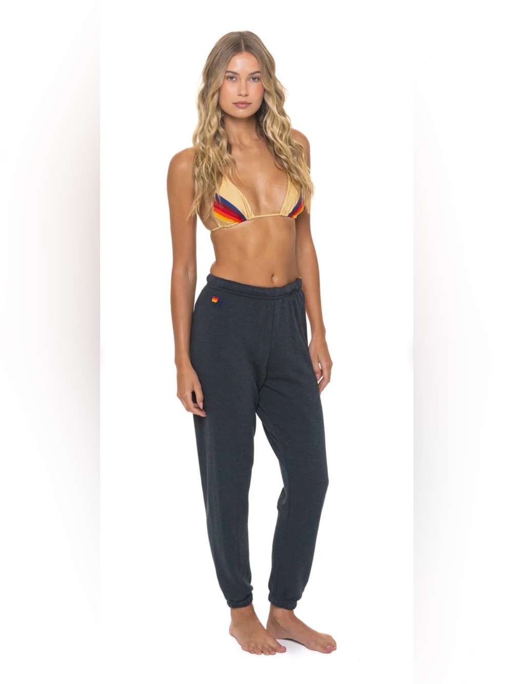 Aviator Nation 5 Stripe Sweatpants- Charcoal